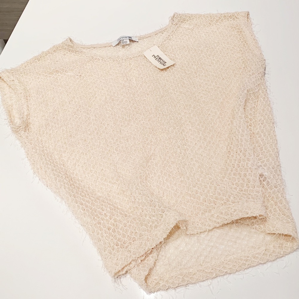 Ivory textured summer sleeveless crop top (New, S)